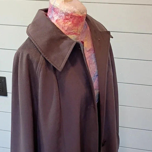 Vintage All Weather Cape Plum 80s Autumn Outerwear - Picture 6 of 6
